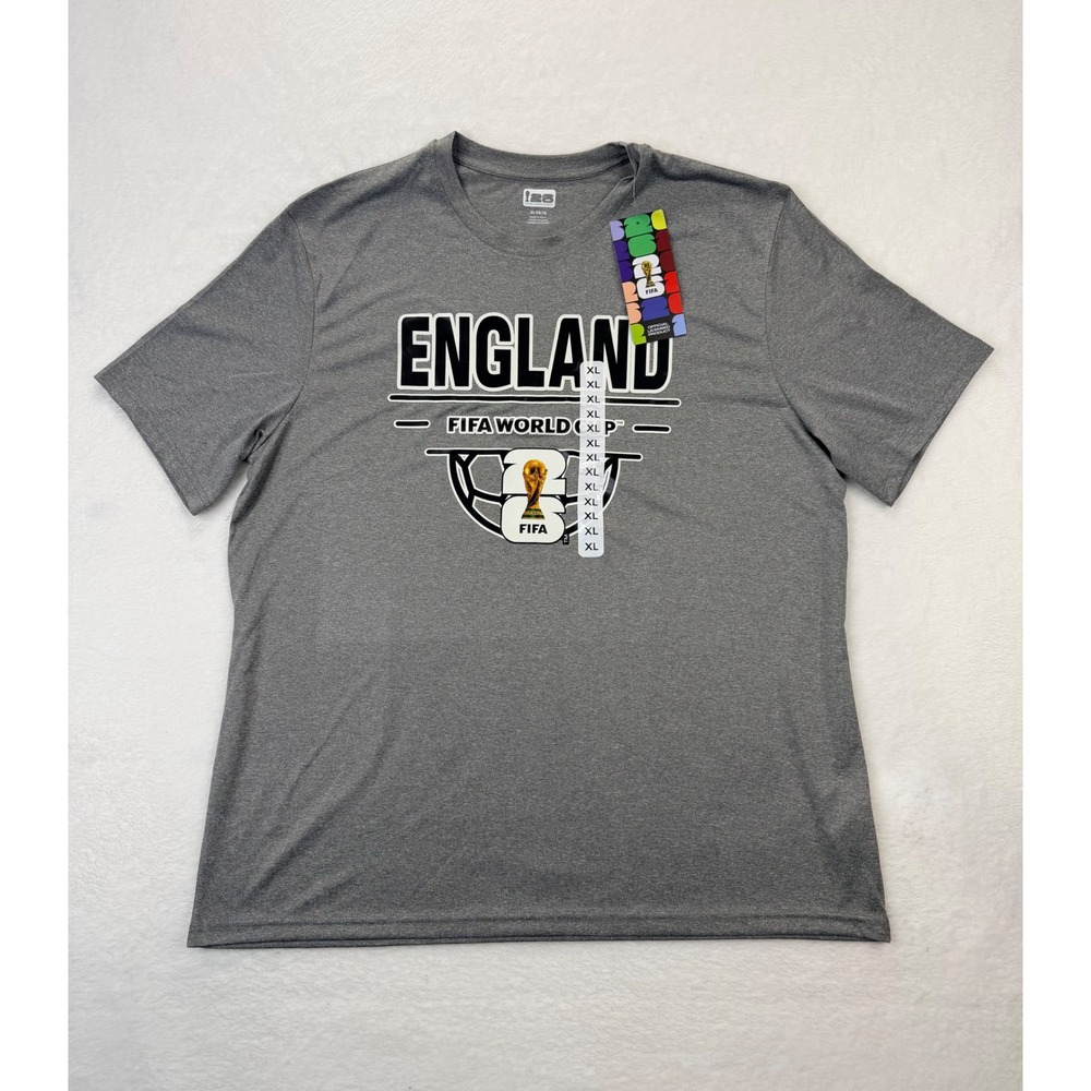 FIFA World Cup 2026 England Soccer T-Shirt Mens XL Grey Graphic Tee NWT
